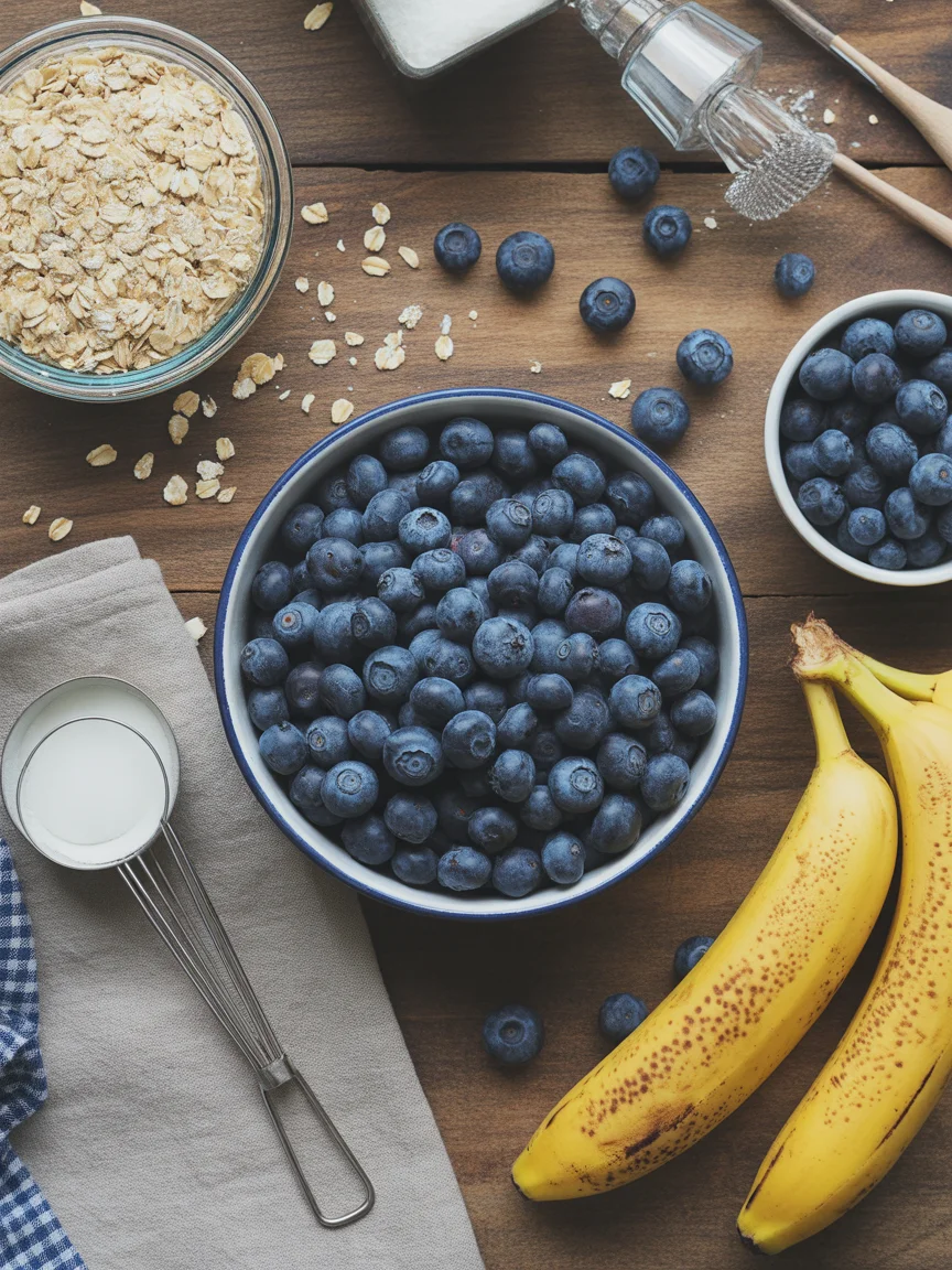 Banana Blueberry Oatmeal Muffins
