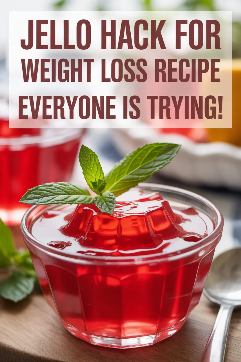 A Pinterest style image for the jello hack for weight loss Recipe