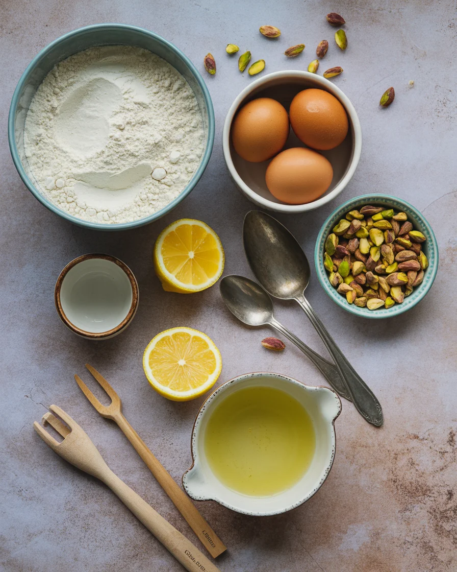 Pistachio Lemon Cake Loaf