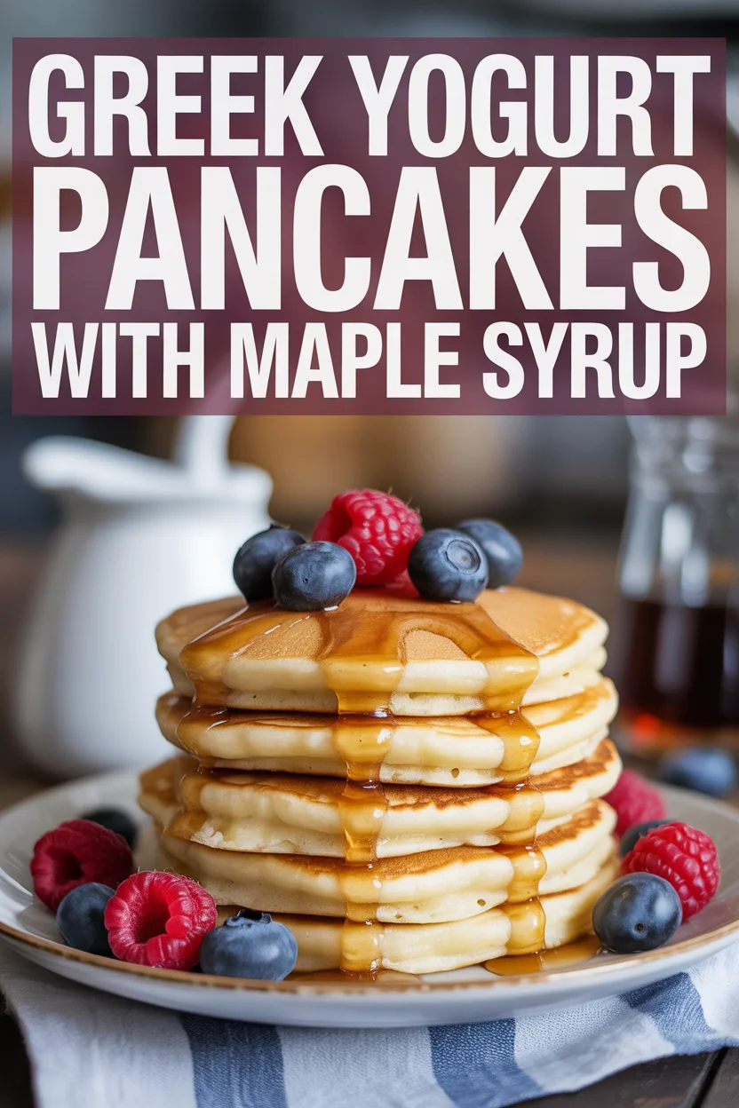 Greek Yogurt Pancakes with Maple Syrup