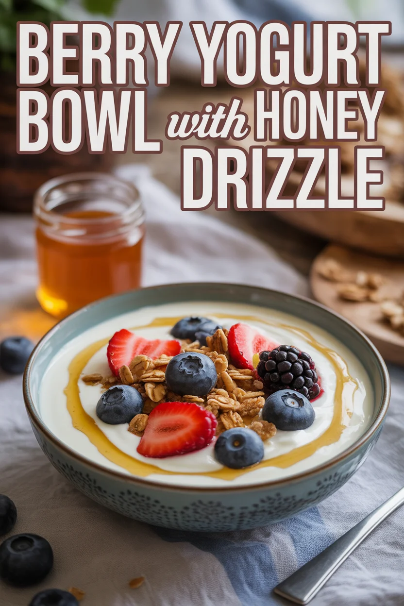 Berry Yogurt Bowl with Honey Drizzle