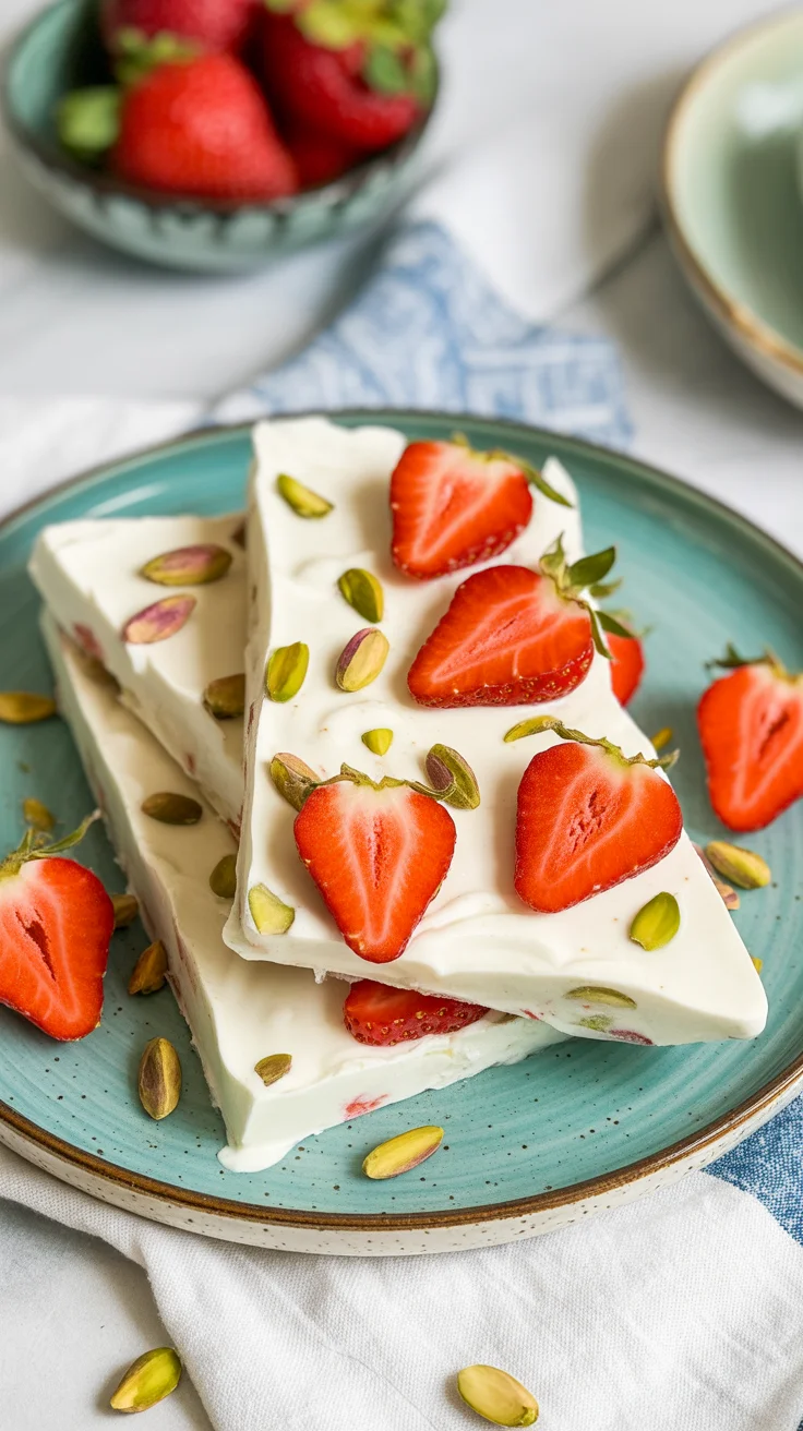 Greek Yogurt Frozen Bark with Nuts and Fruits