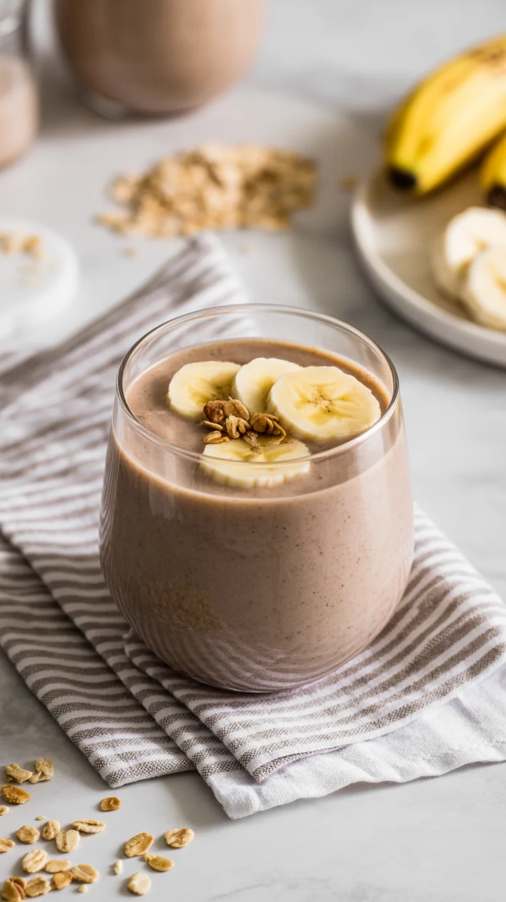 Greek Yogurt Smoothie with Banana and Oats