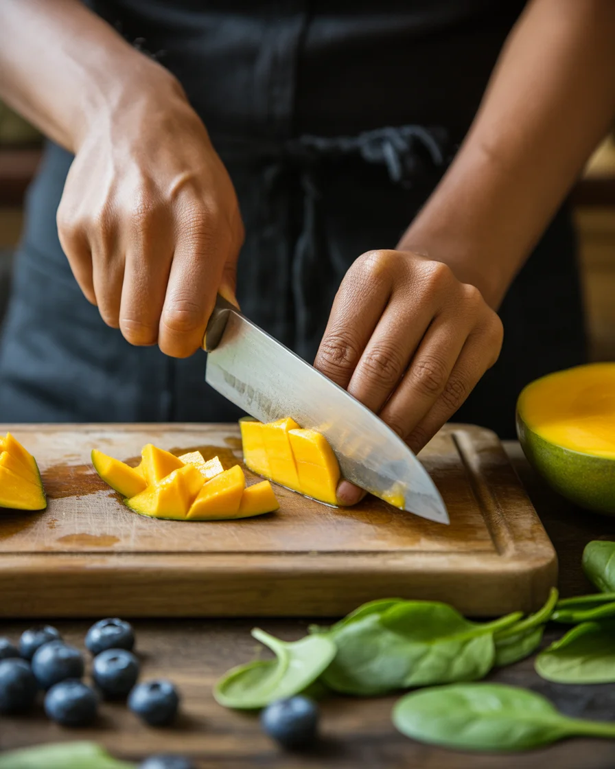 Mango Blueberry Spinach Salad