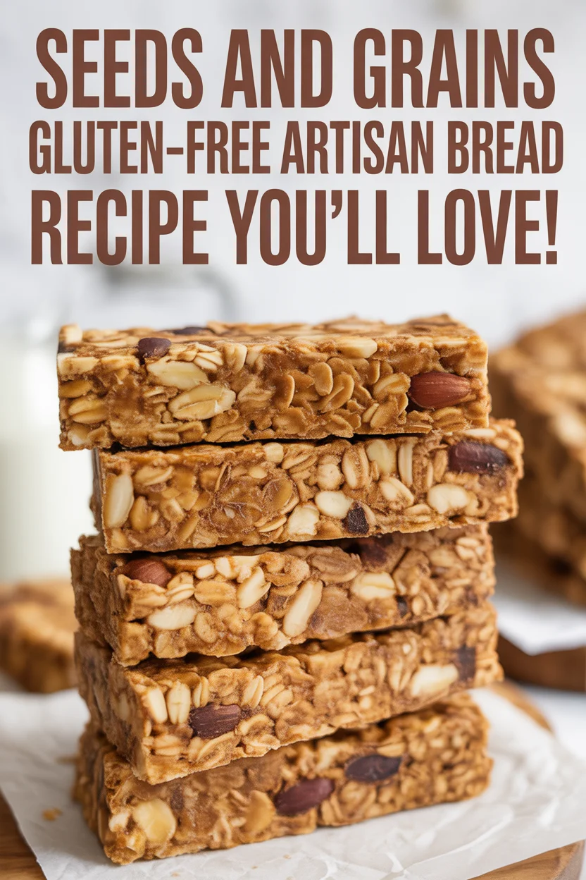 a Pinterest style image for Seeds and Grains Gluten-Free Artisan Bread on a white plate