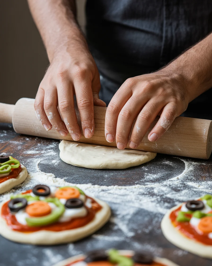 Halloween Mini Pizzas