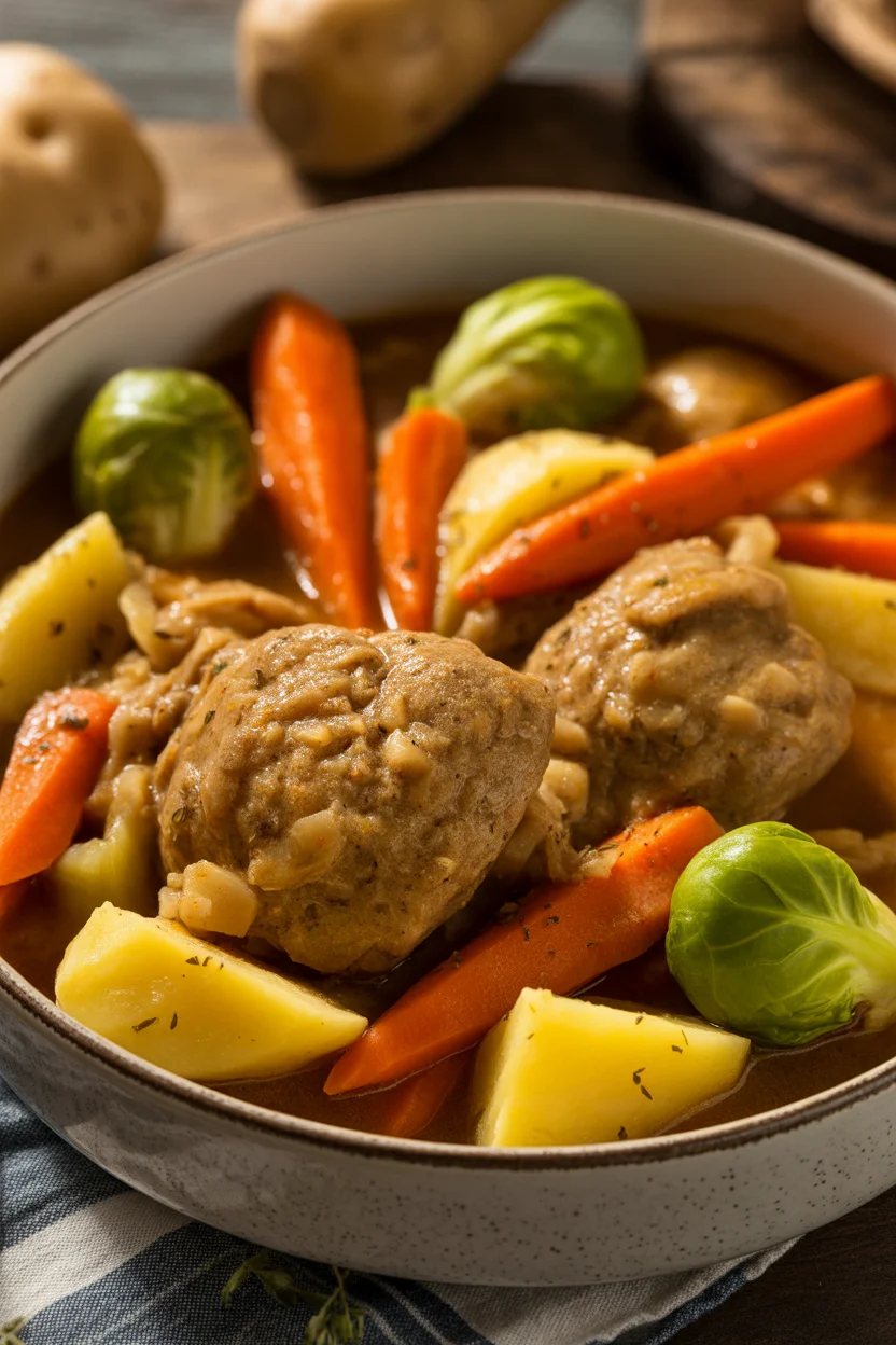 Der Wahnsinn schmeckt sooo gut, Rosenkohleintopf mit Hackbällchen