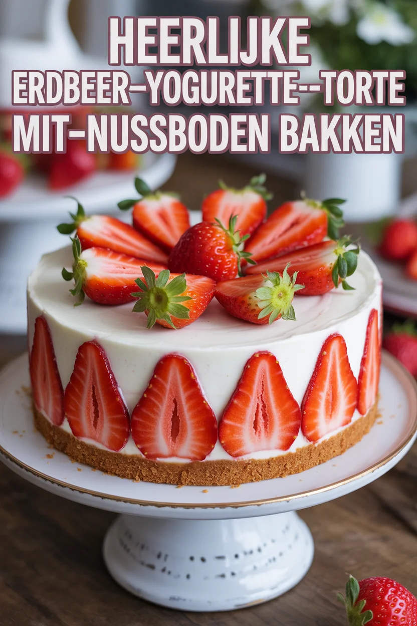 Heerlijke Erdbeer-yogurette-torte-mit-nussboden bakken