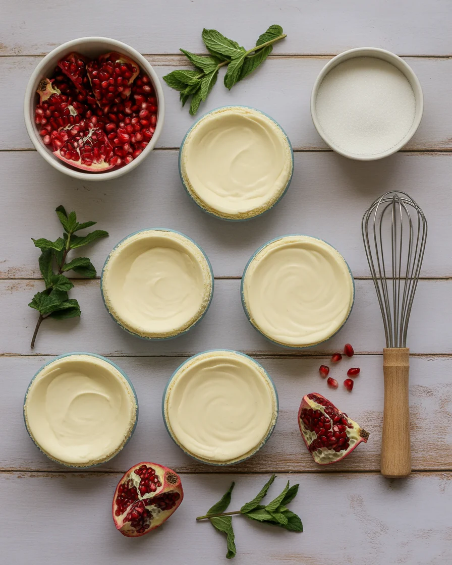 Pomegranate & Mint Cheesecake Domes