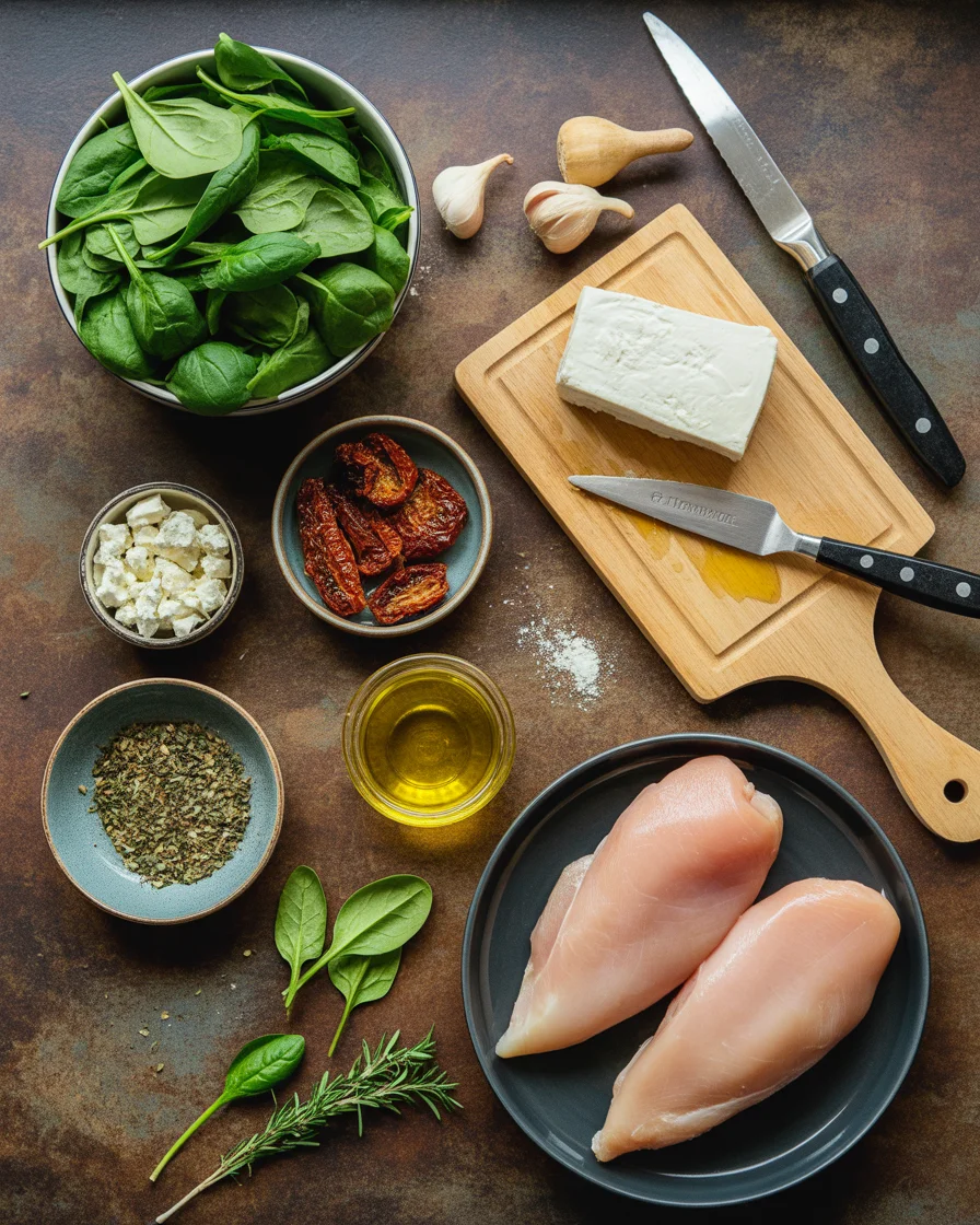 Spinach and Feta Chicken Rolls