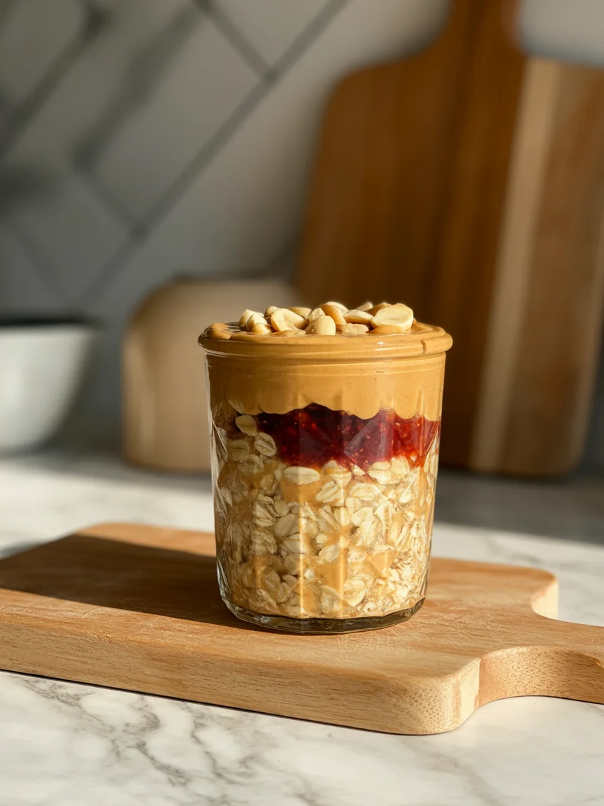 Peanut Butter and Jelly Overnight Oats