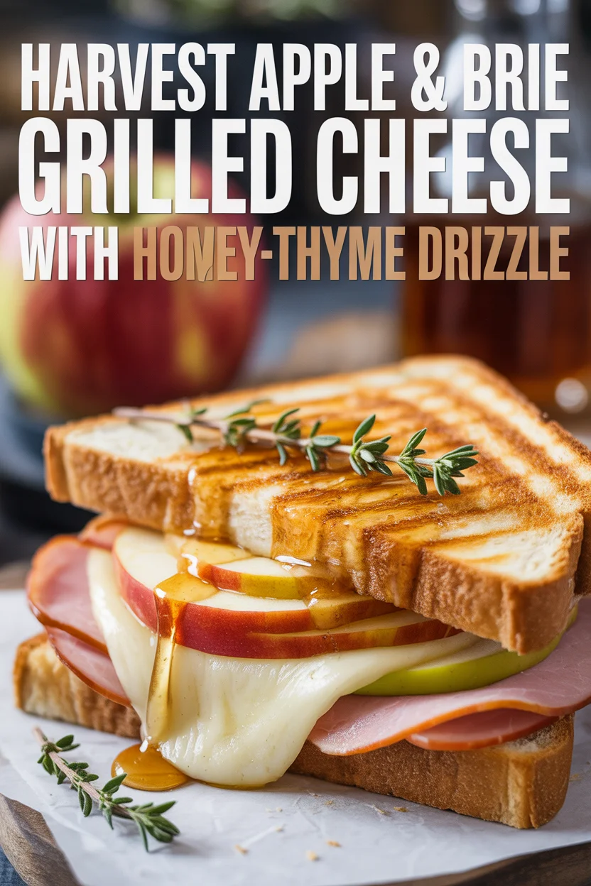 Harvest Apple & Brie Grilled Cheese with Honey-Thyme Drizzle