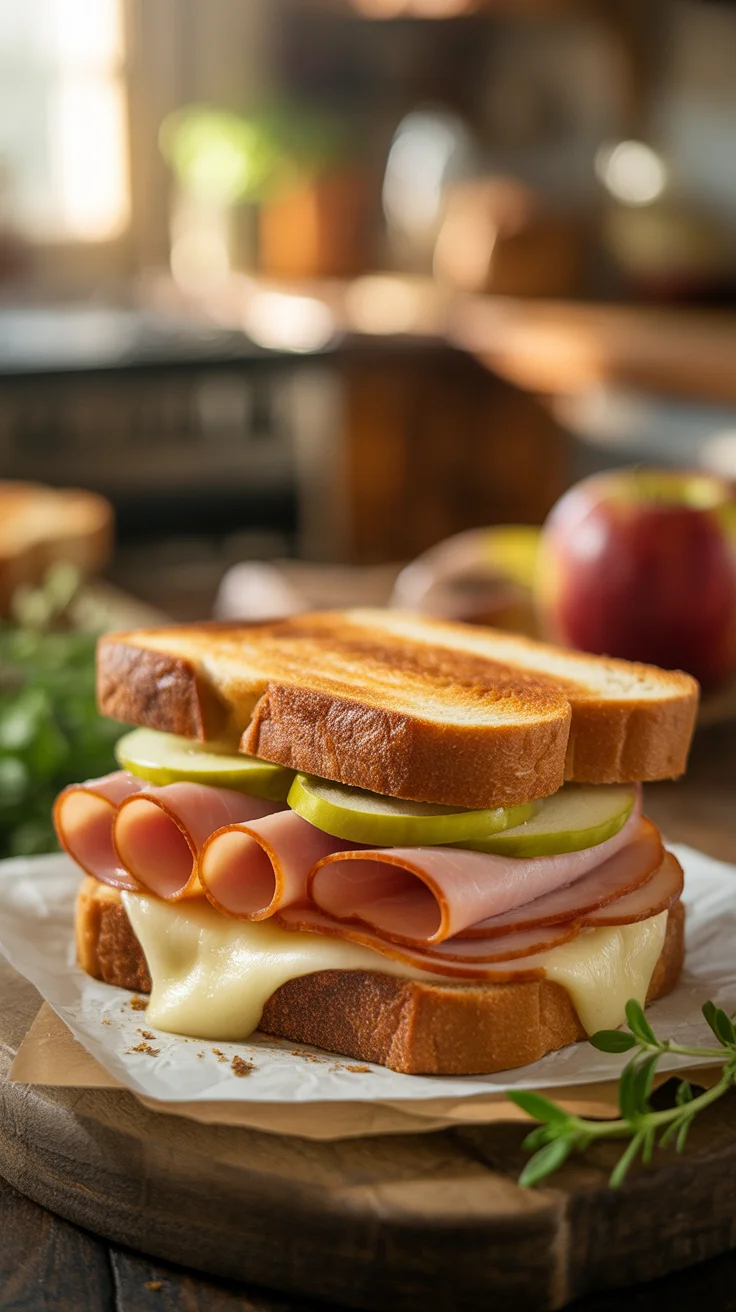 Harvest Apple & Brie Grilled Cheese with Honey-Thyme Drizzle