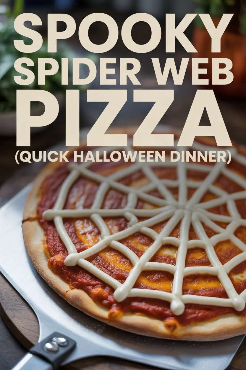 Spooky Spider Web Pizza (Quick Halloween Dinner)