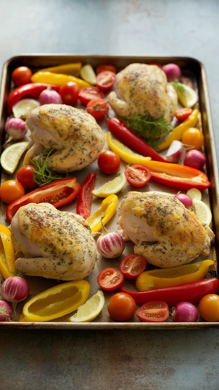 Sheet Pan Lemon Herb Chicken & Summer Veggies