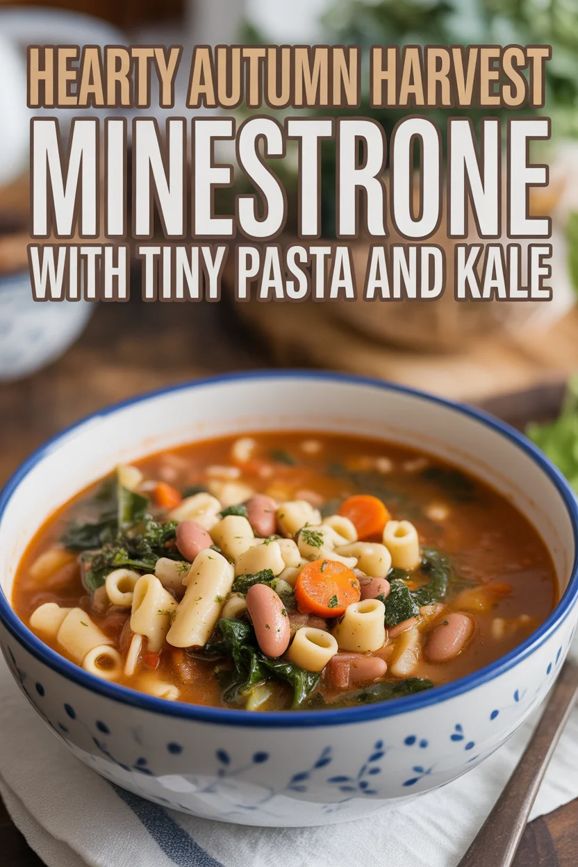 Hearty Autumn Harvest Minestrone with Tiny Pasta and Kale
