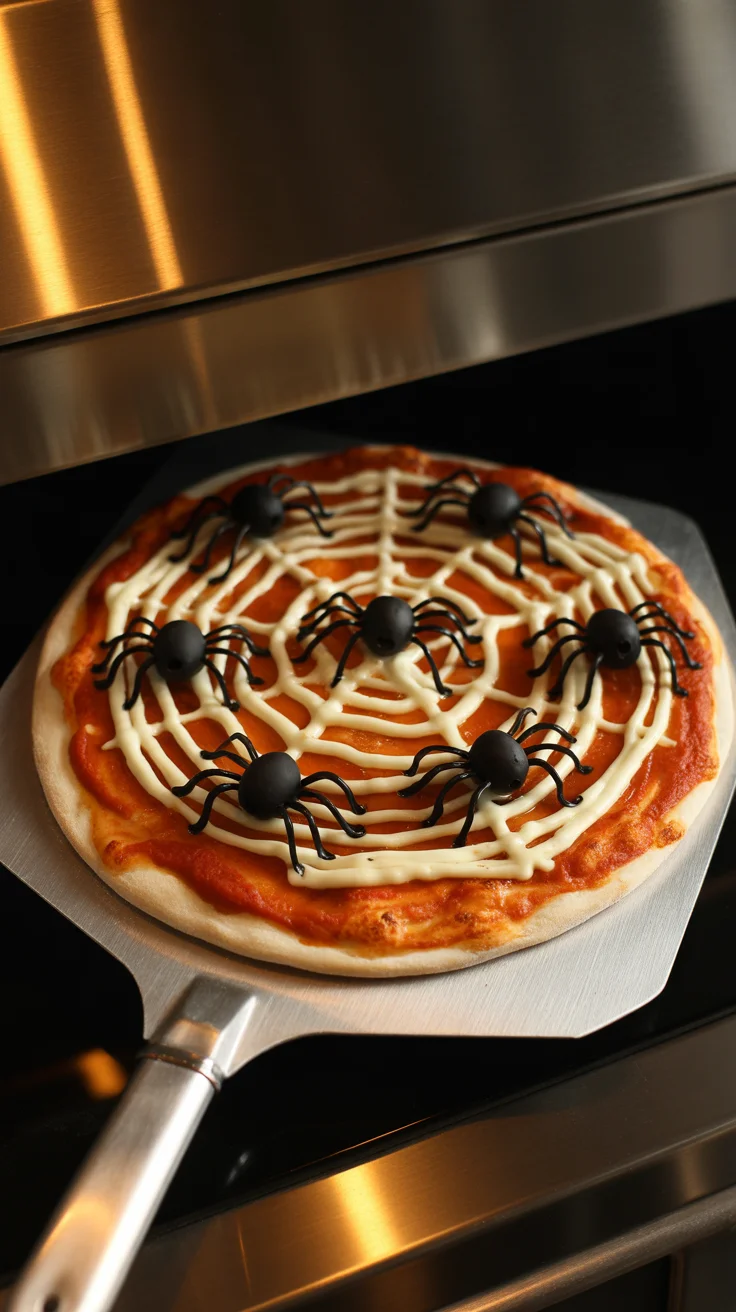 Spooky Spider Web Pizza