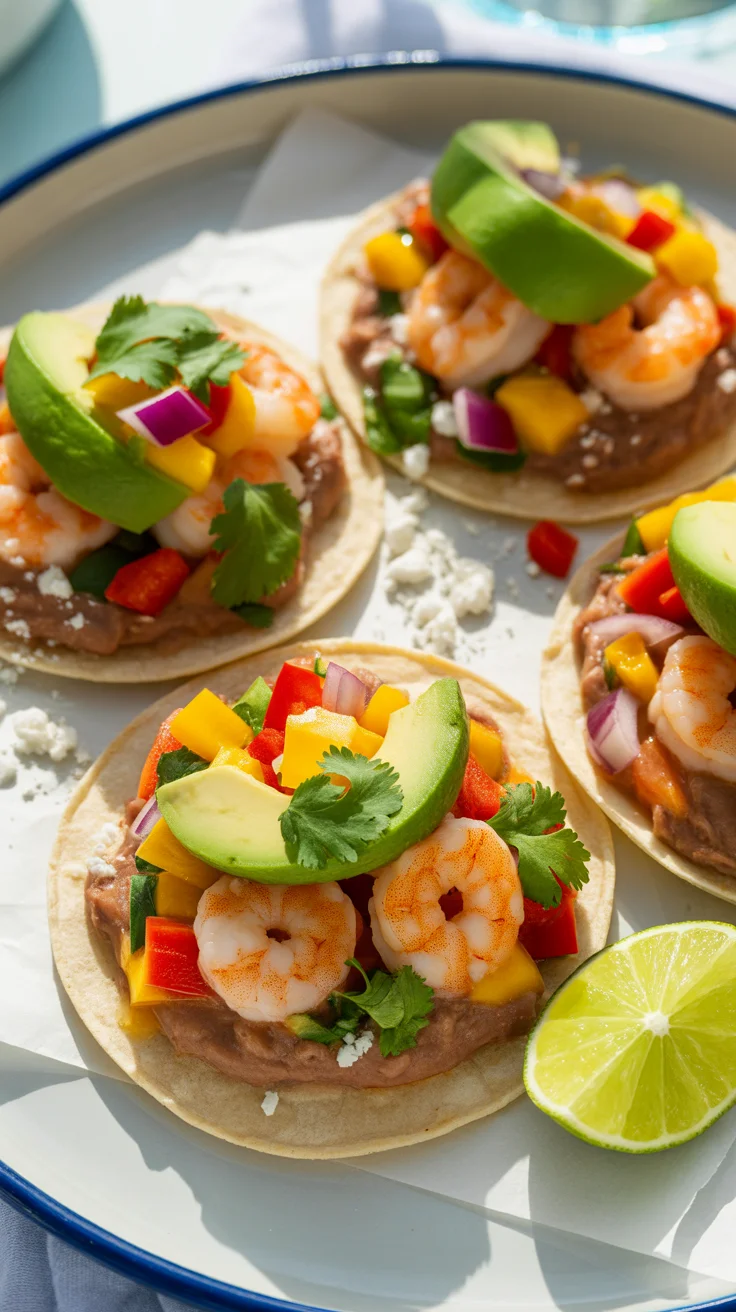 Spicy Shrimp Tostadas with Corn-Mango Salsa