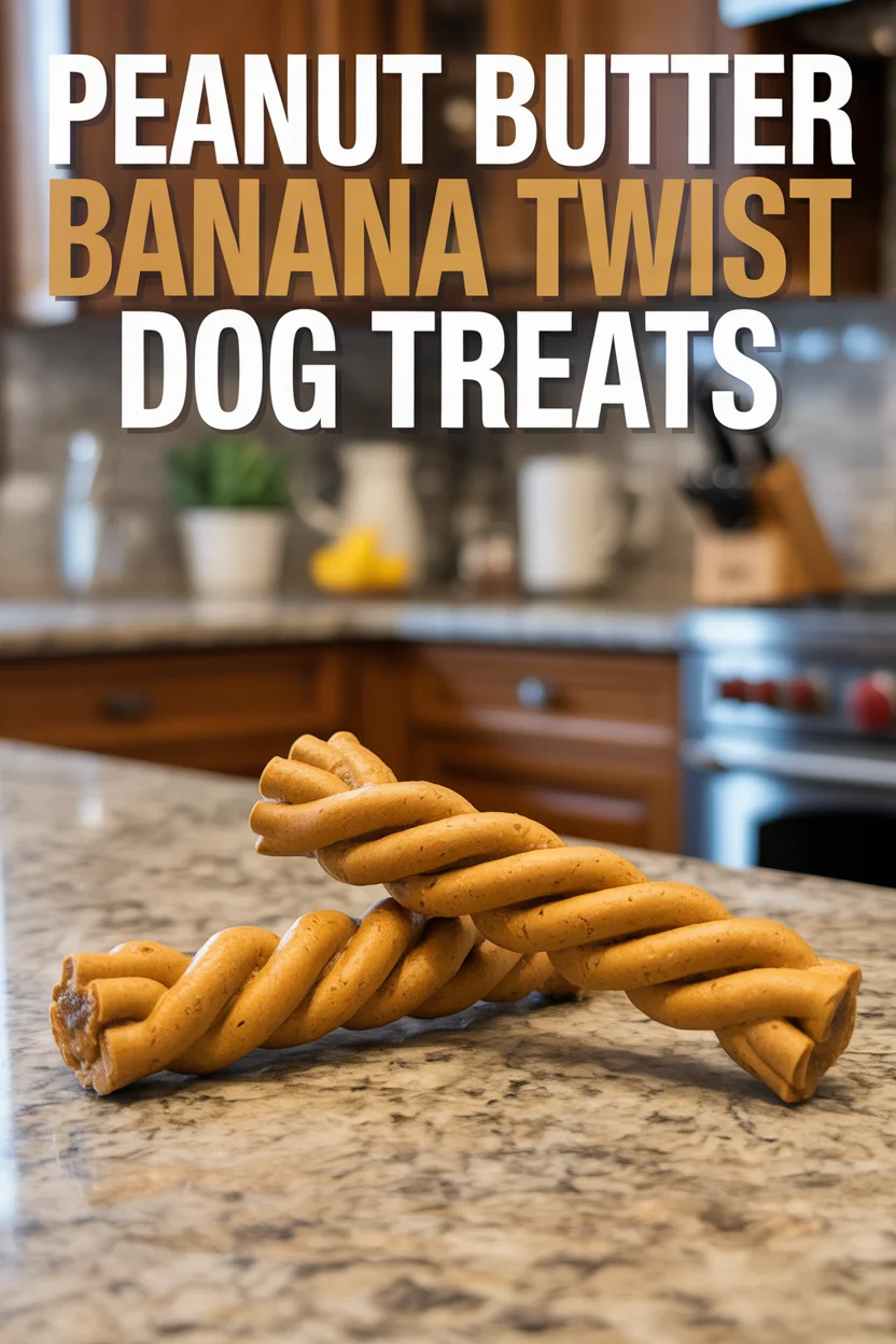 Peanut Butter Banana Twist Dog Treats