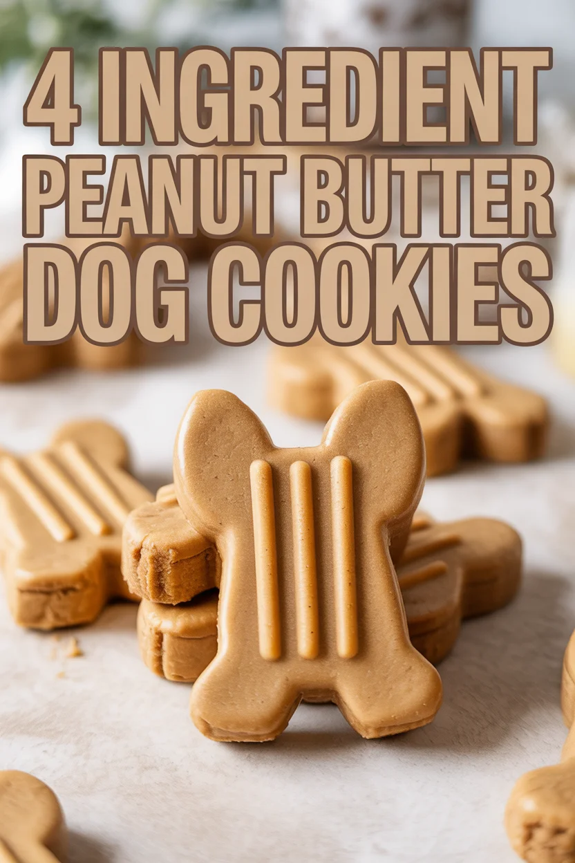 4 Ingredient Peanut Butter Dog Cookies