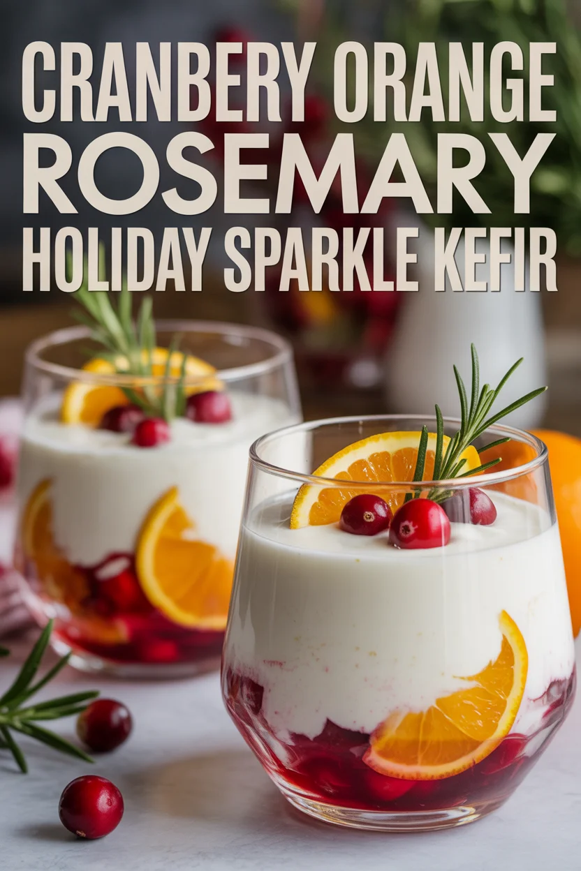 Cranberry Orange Rosemary Holiday Sparkle Kefir