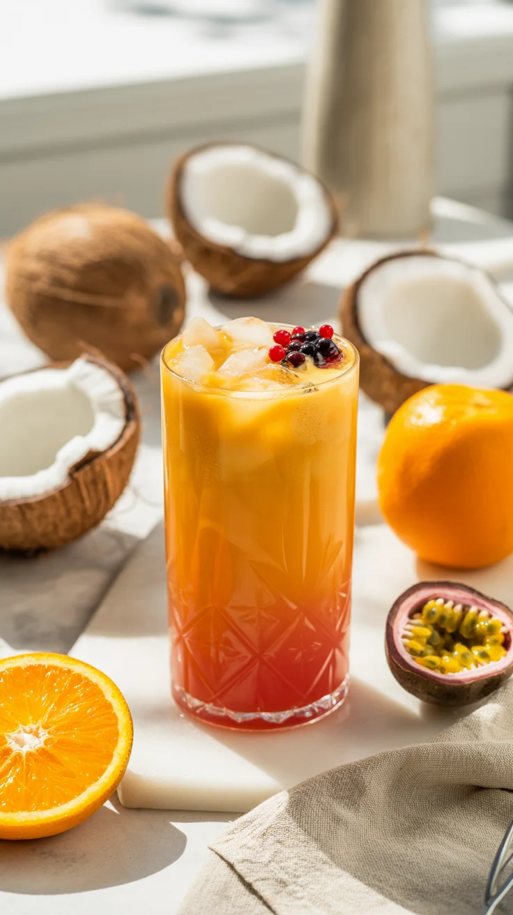 Tropical Sunset Mango-Passionfruit Coconut Water Kefir