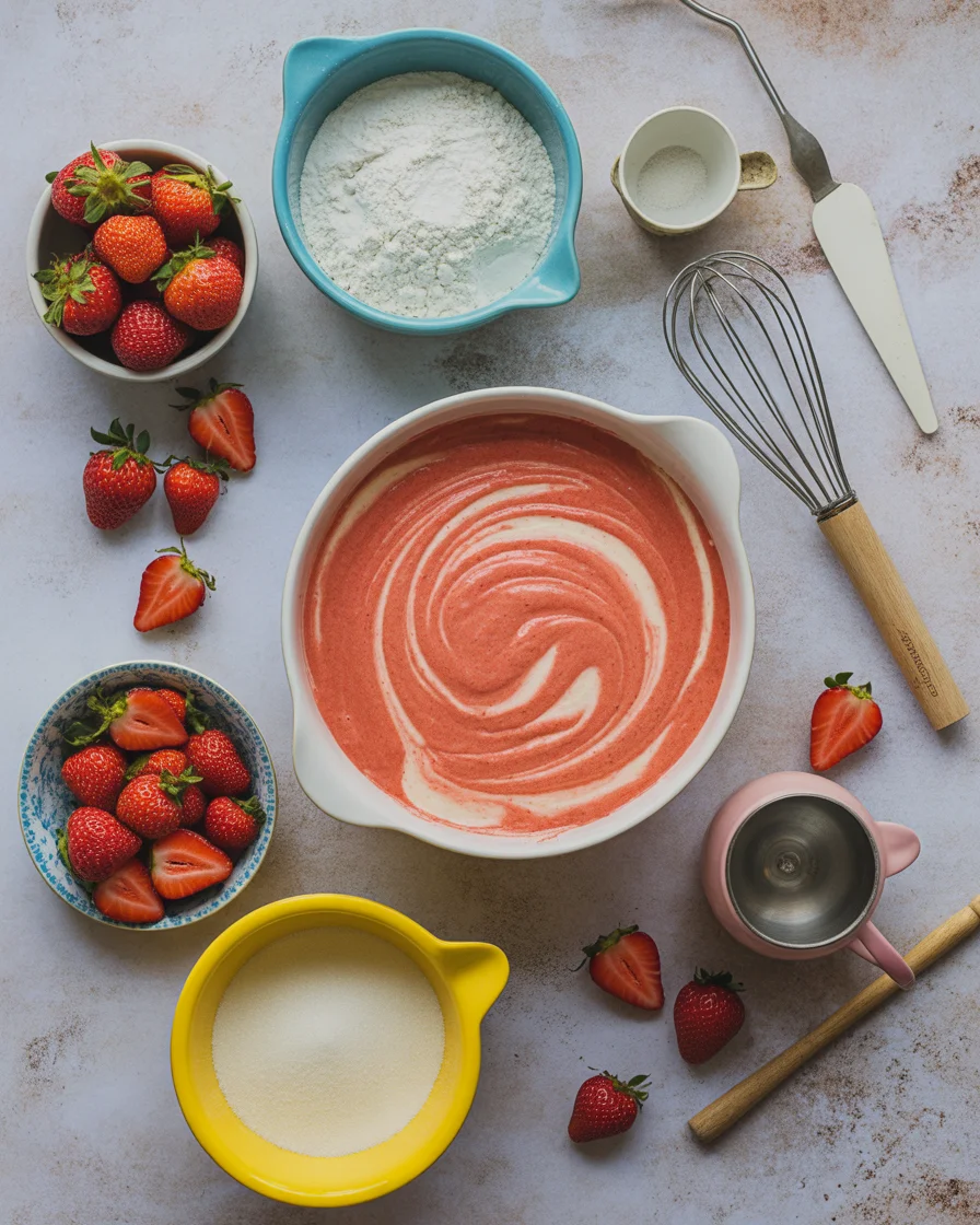 Strawberry Swirl Cake with Strawberry Glaze