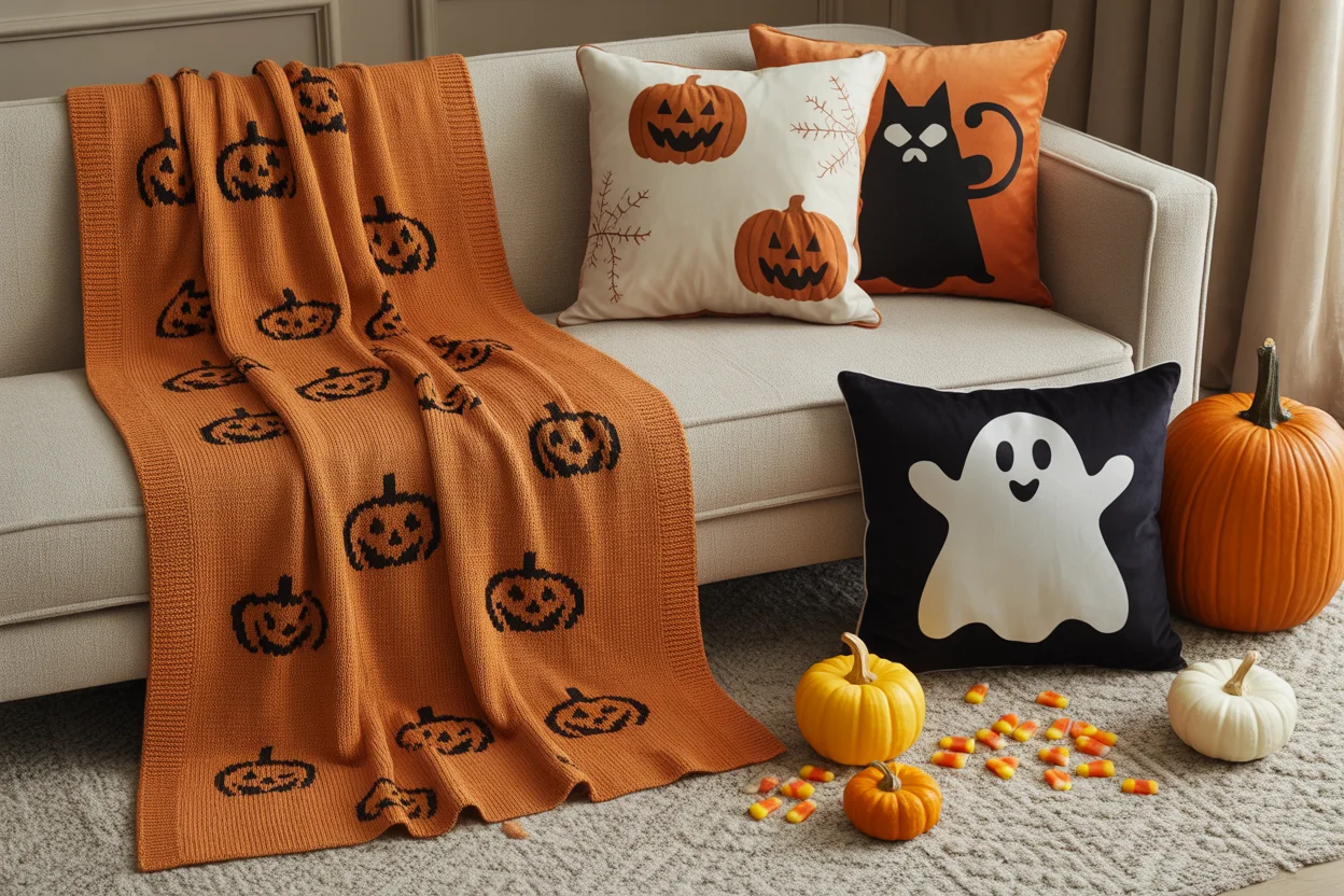 living room halloween decor idea