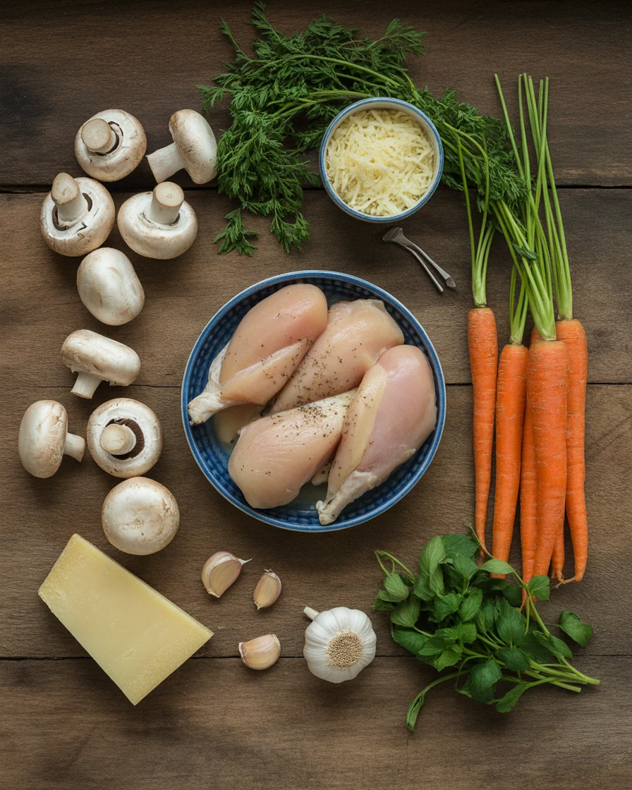 Garlic Parmesan Creamy Mushroom Chicken and Wild Rice Soup
