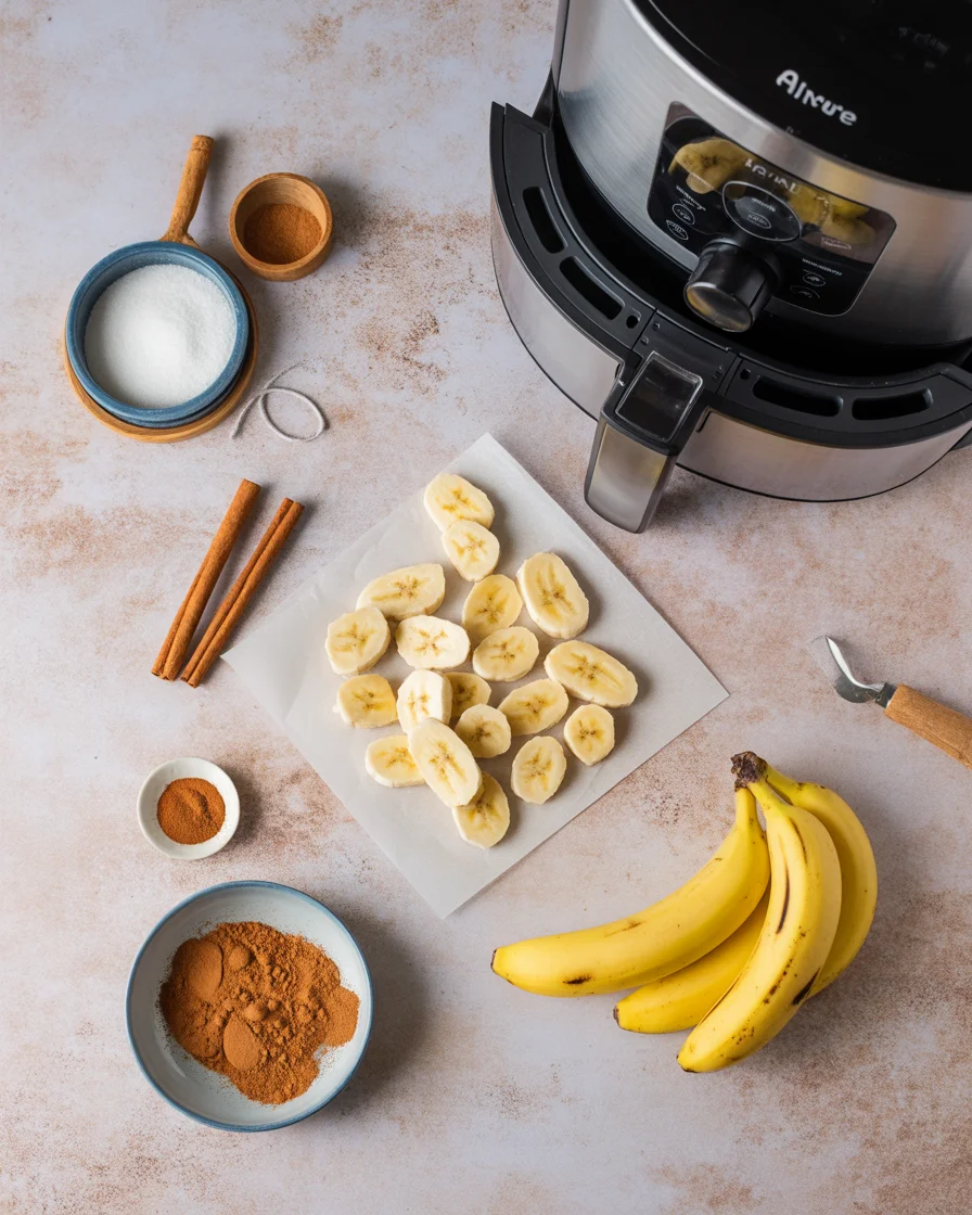 Sweet and Crunchy Cinnamon-Sugar Air Fryer Banana Chips
