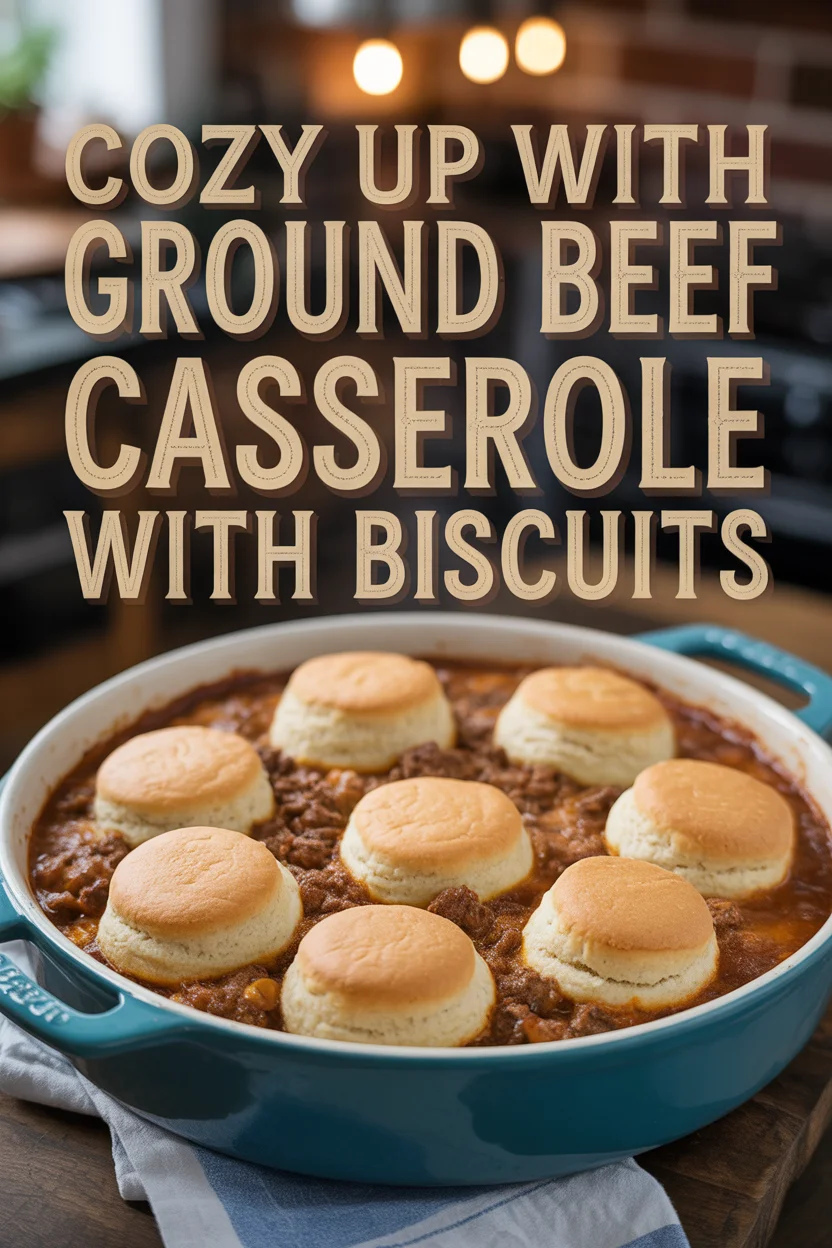 Retro Ground Beef Casserole with Biscuits