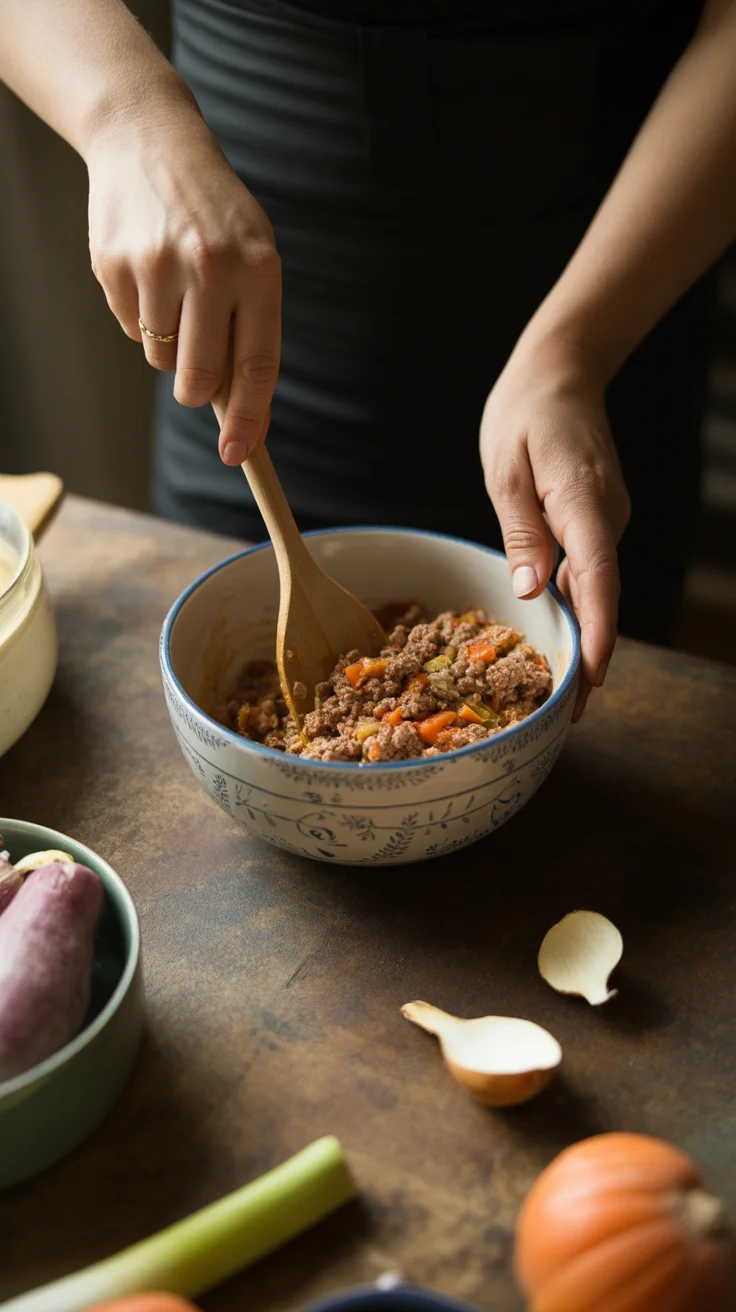 Retro Ground Beef Casserole with Biscuits