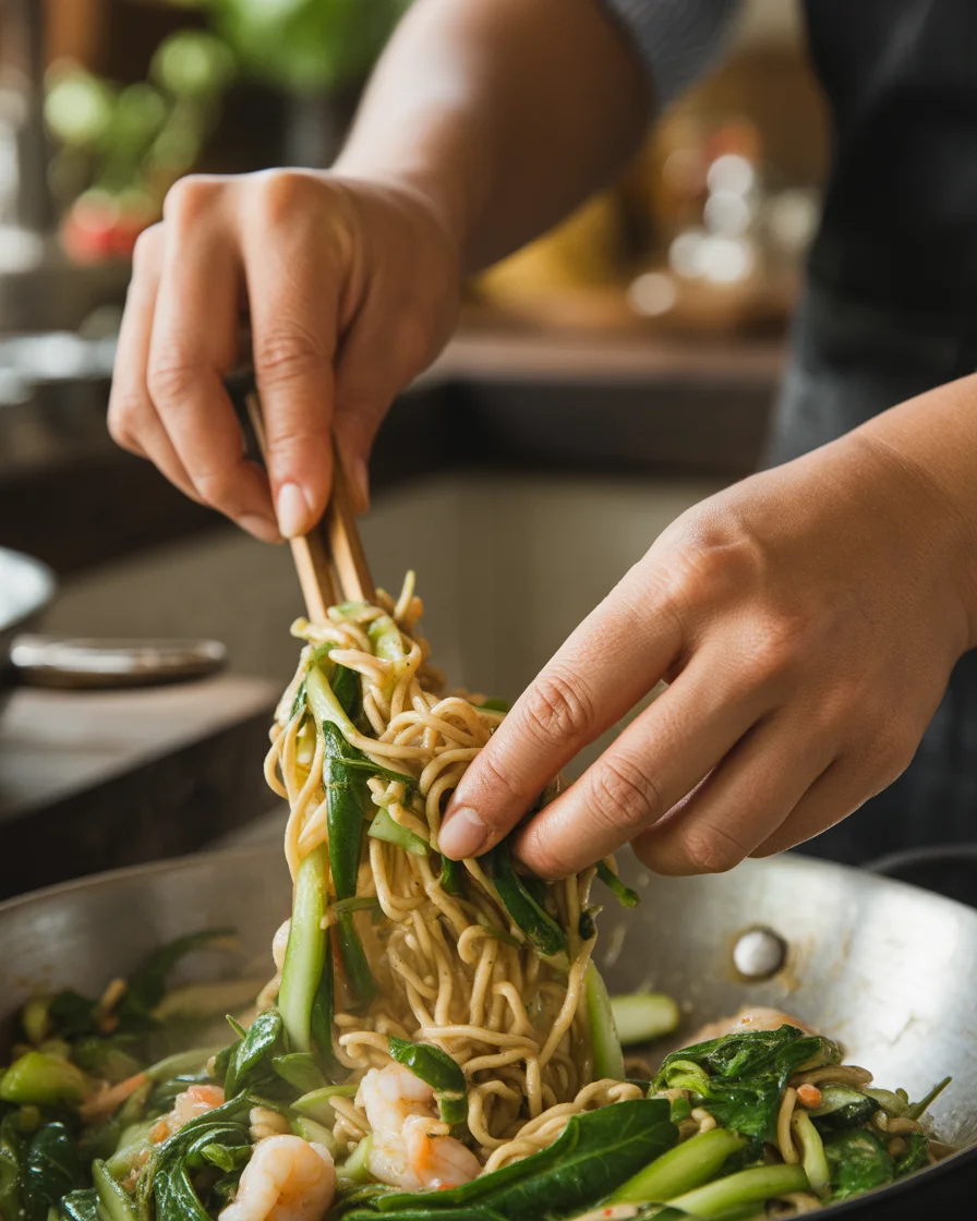 Zesty Chili Beef & Shrimp Noodle Stir-Fry