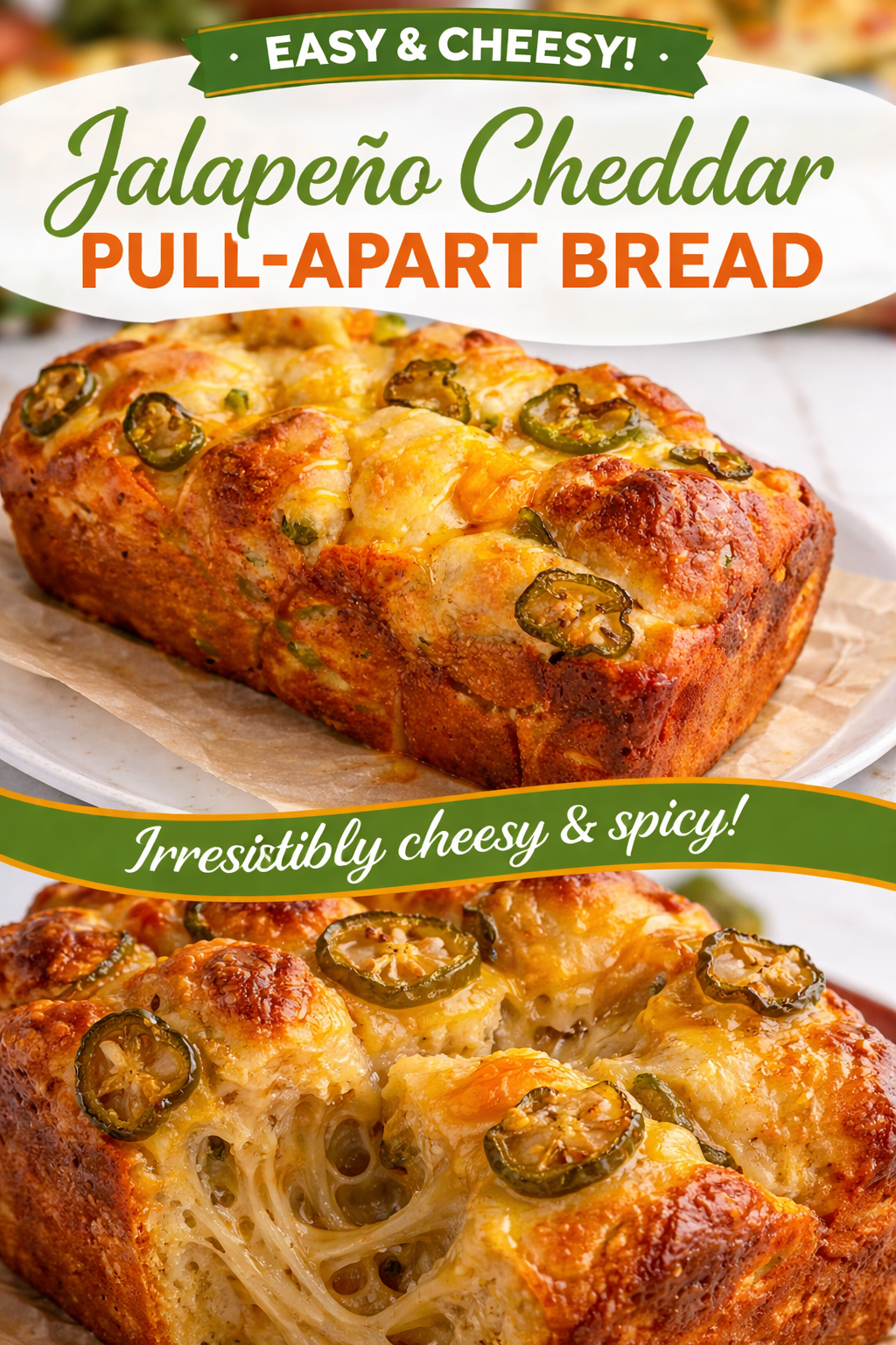 Jalape&ntilde;o Cheddar Cottage Cheese Pull-Apart Bread