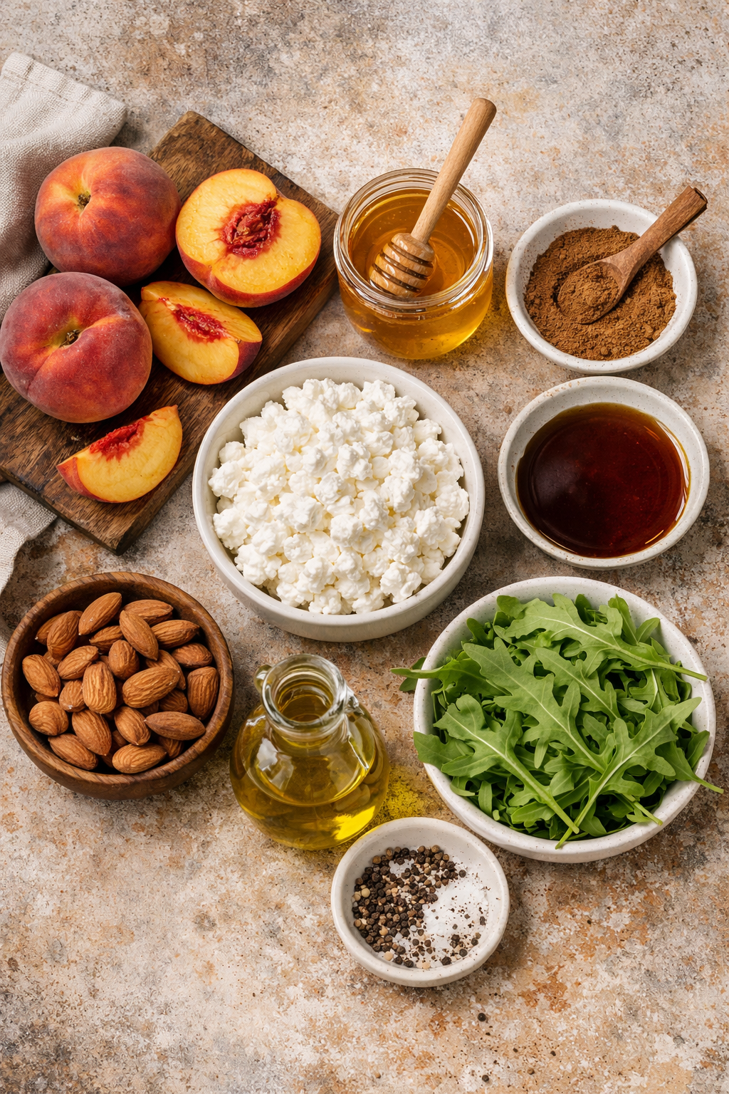 Grilled Peaches with Cottage Cheese