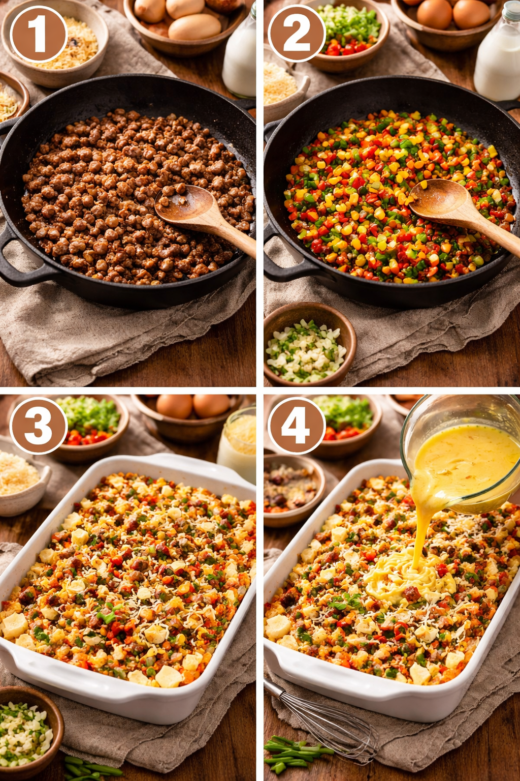 Deliciously Easy Simple Breakfast Casserole with Sausage