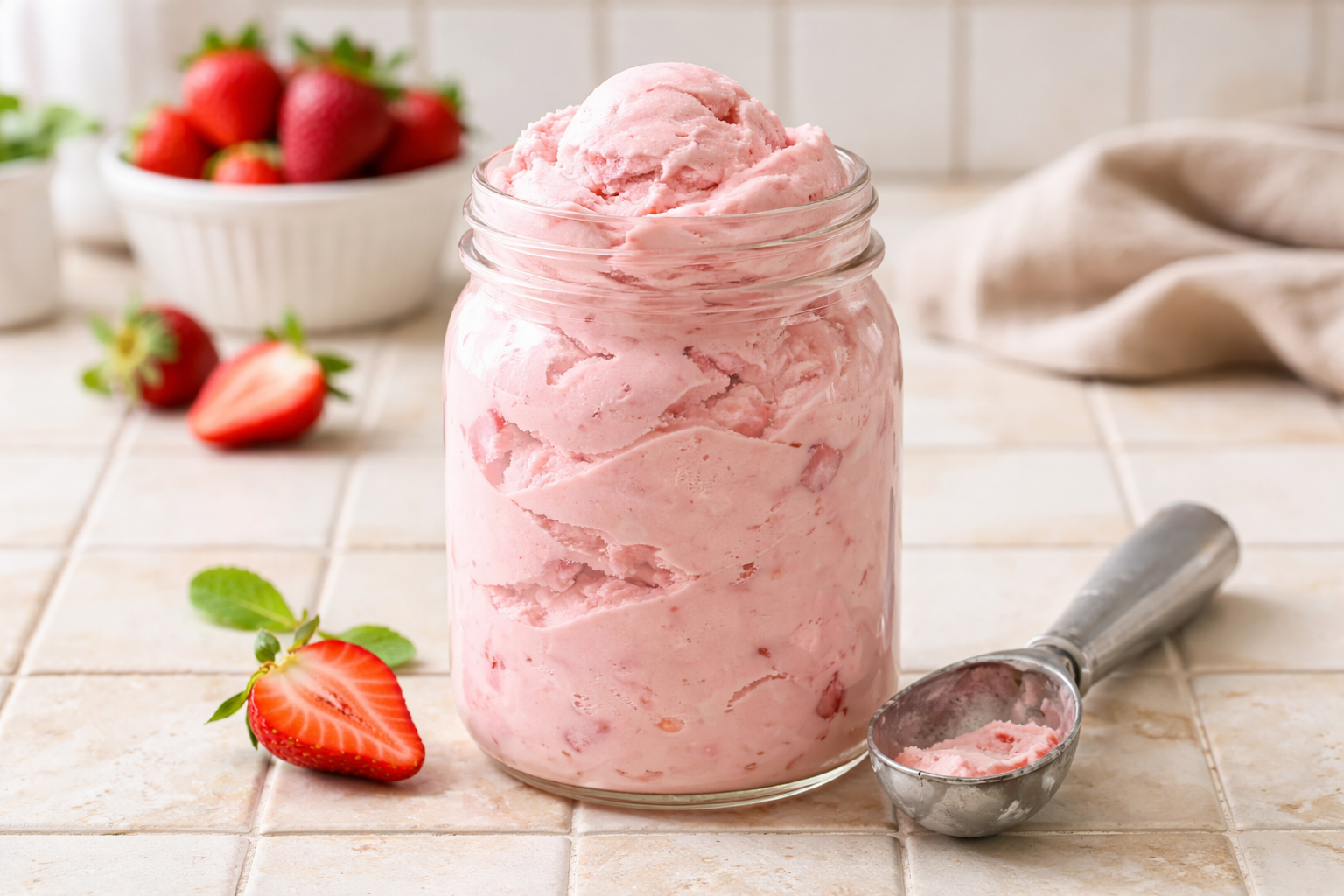 Small-Batch Strawberry Protein Ice Cream (Ninja Creami Style)