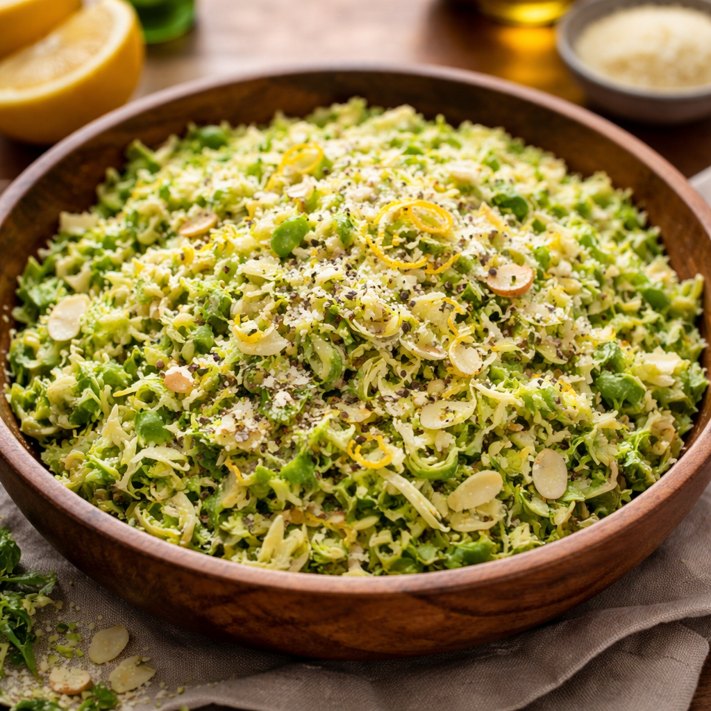 Delicious Shaved Brussels Sprouts Salad with Parmesan & Lemon 2 Delicious Shaved Brussels Sprouts Salad with Parmesan & Lemon