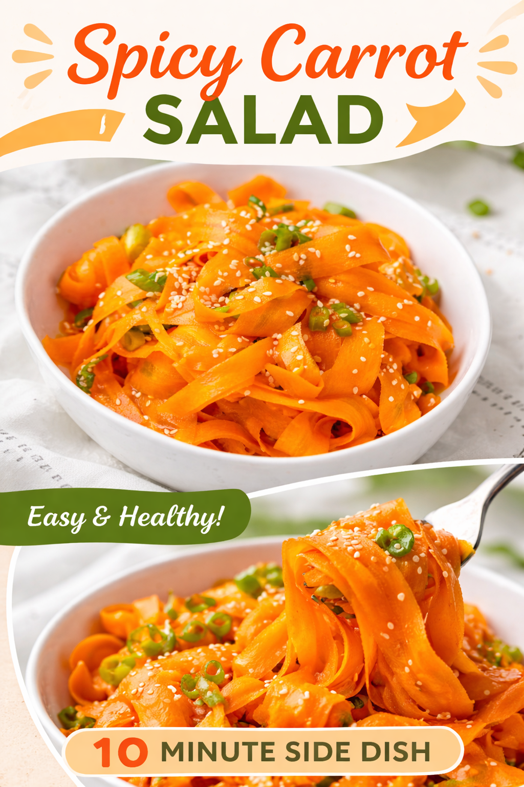 Quick and Easy Carrot Ribbon Salad with Sesame Bliss 5 3. Carrot Ribbon Salad with Sesame