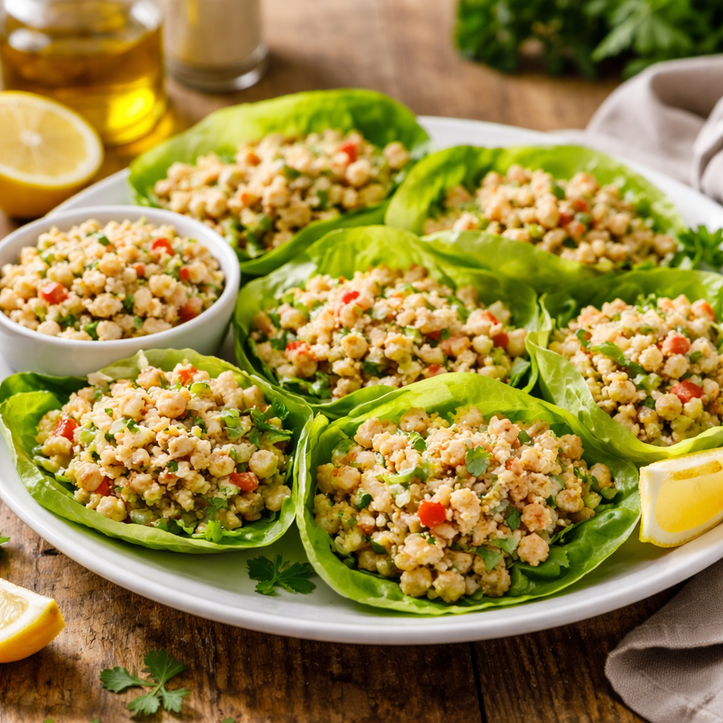 Delicious Chickpea "Tuna" Salad Lettuce Wraps You’ll Love 1 1. Chickpea "Tuna" Salad Lettuce Wraps