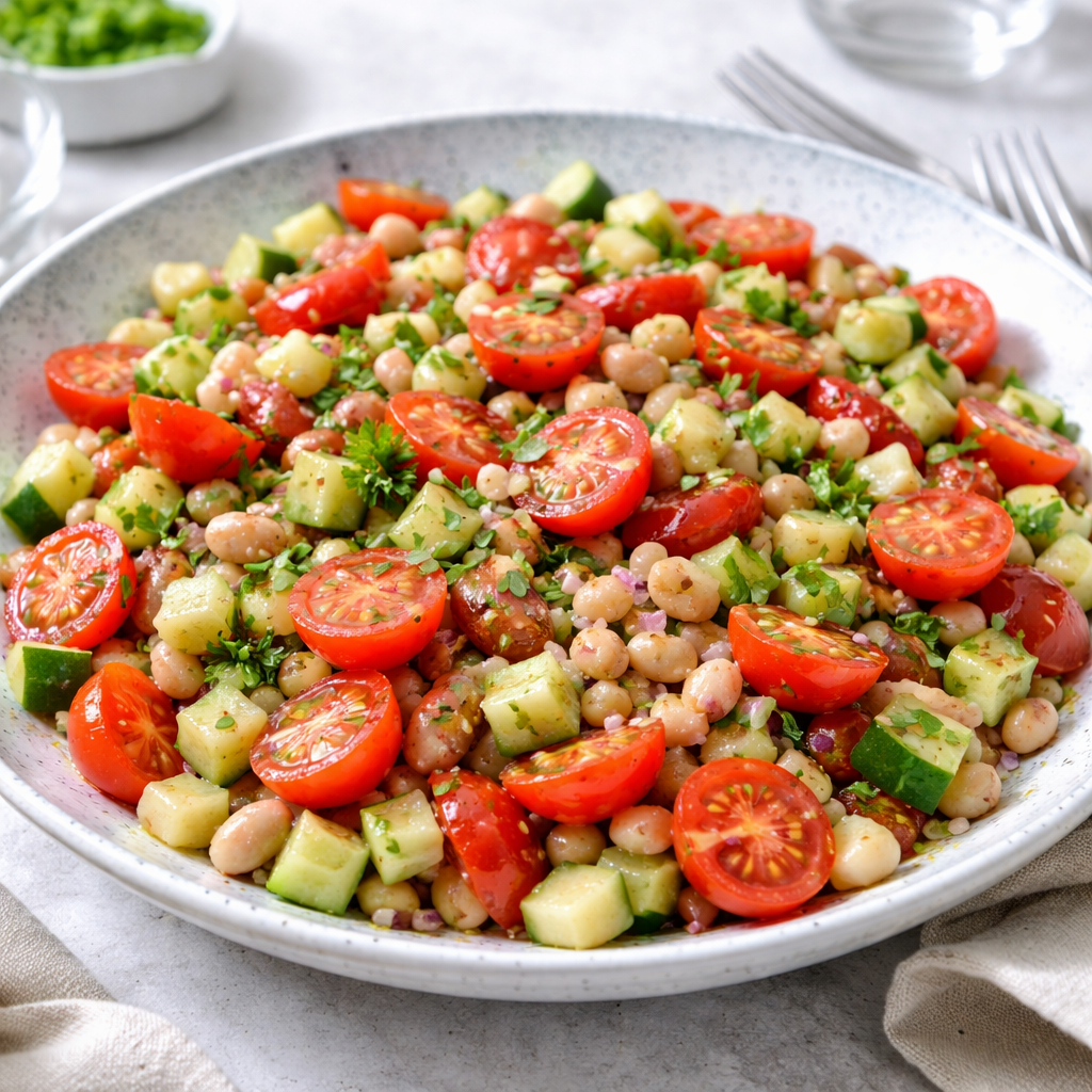 Fresh and Flavorful Marinated Tomato & White Bean Salad Delight 1 7. Marinated Tomato & White Bean Salad