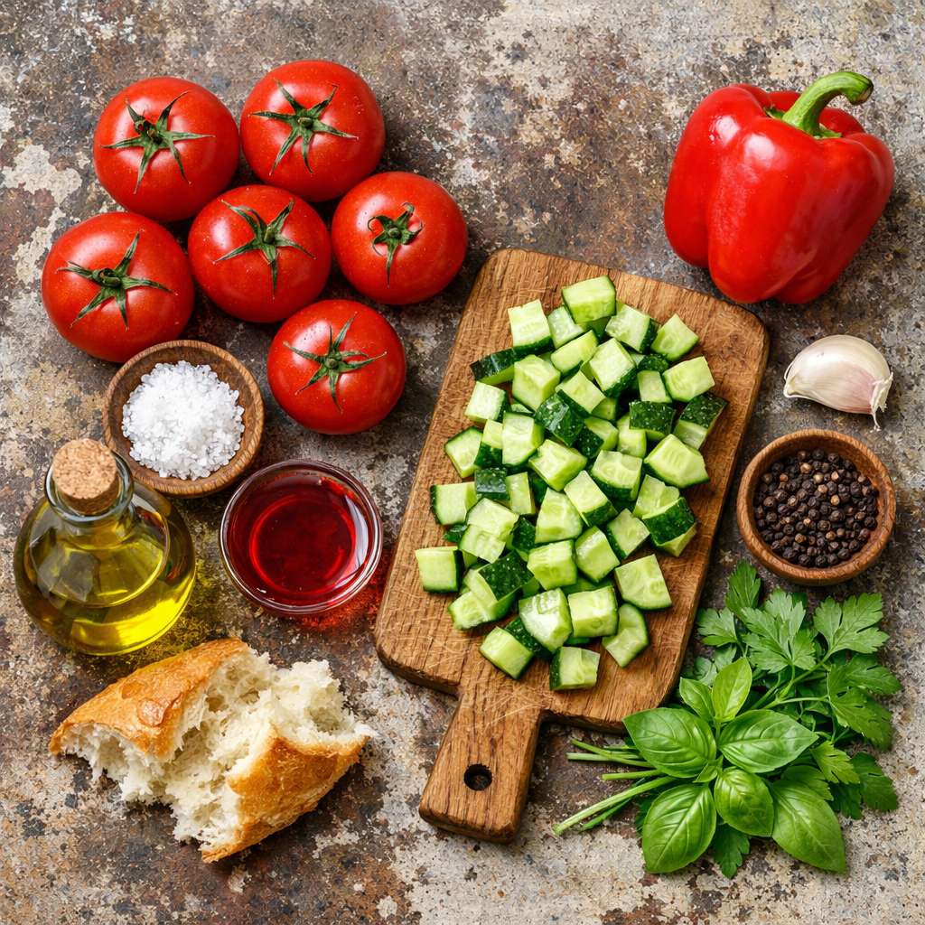 Chilled Gazpacho (Cold Tomato Veggie Soup) to Refresh Your Day! 2 Chilled Gazpacho (Cold Tomato Veggie Soup) to Refresh Your Day!