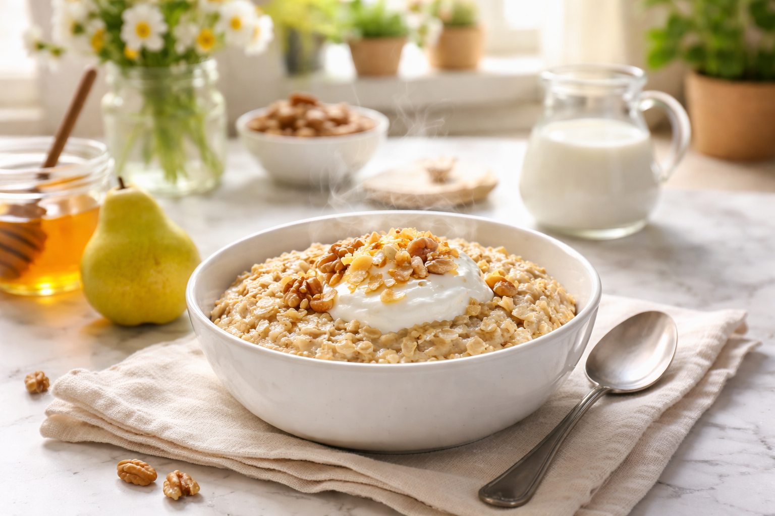 2. Warm Pear & Ginger Oatmeal