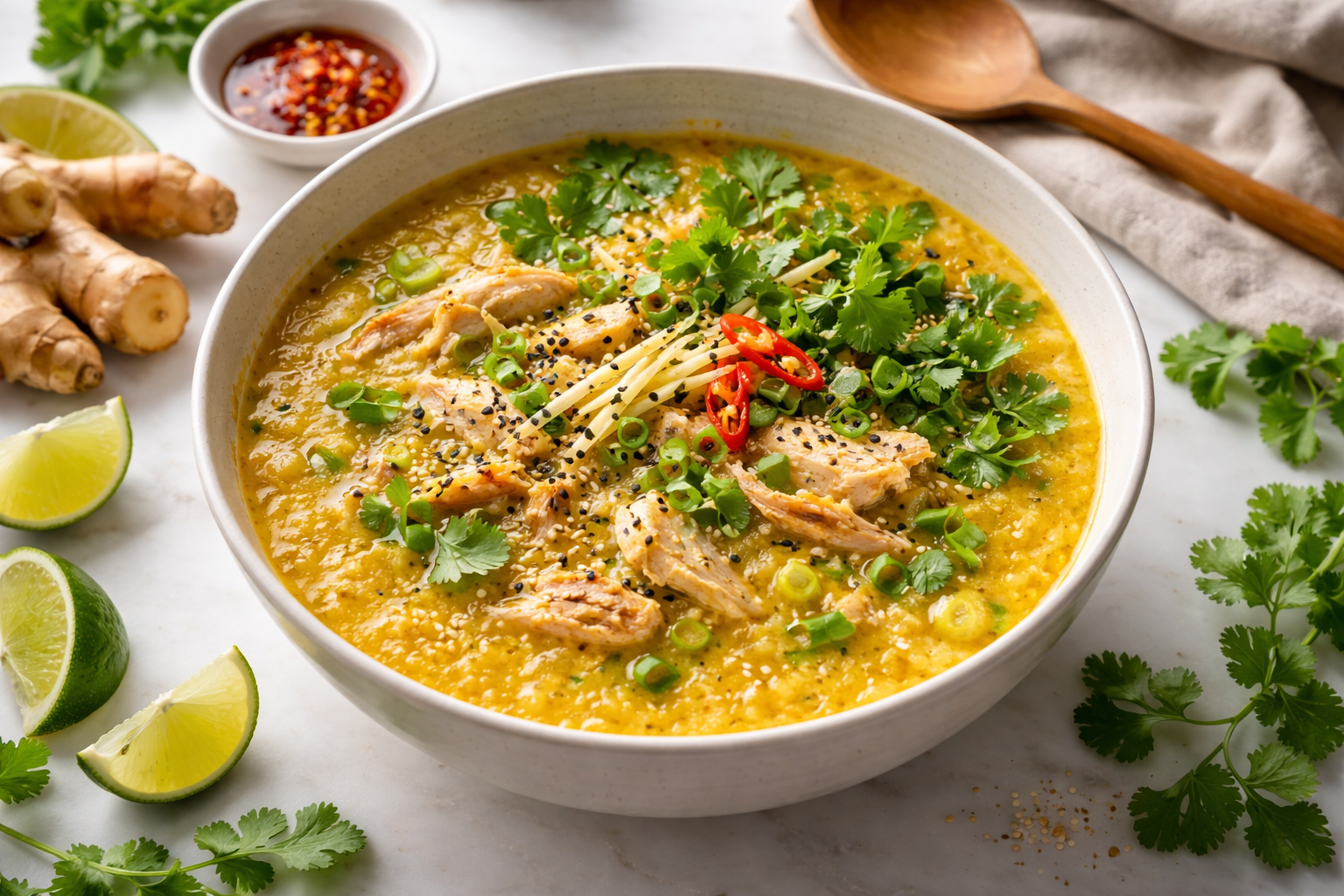 Warm and Wholesome Ginger & Turmeric Congee (Rice Porridge) Delight 1 Warm and Wholesome Ginger & Turmeric Congee (Rice Porridge) Delight