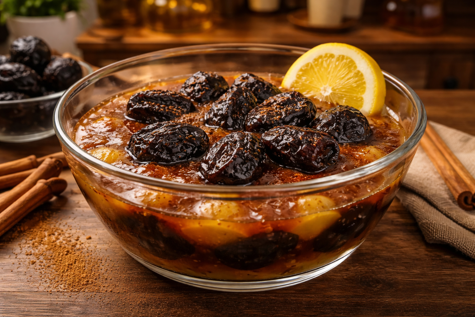 Delicious Stewed Prunes with Cinnamon Yogurt for a Cozy Treat