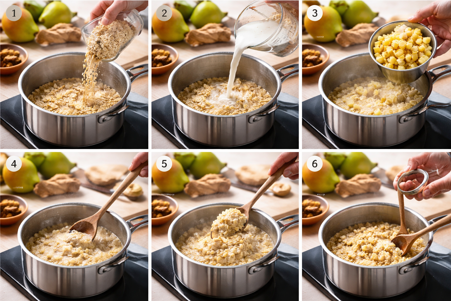 Cozy Warm Pear & Ginger Oatmeal to Brighten Your Morning