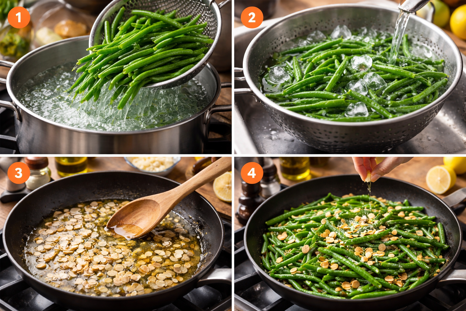 4. Green Beans Almondine
