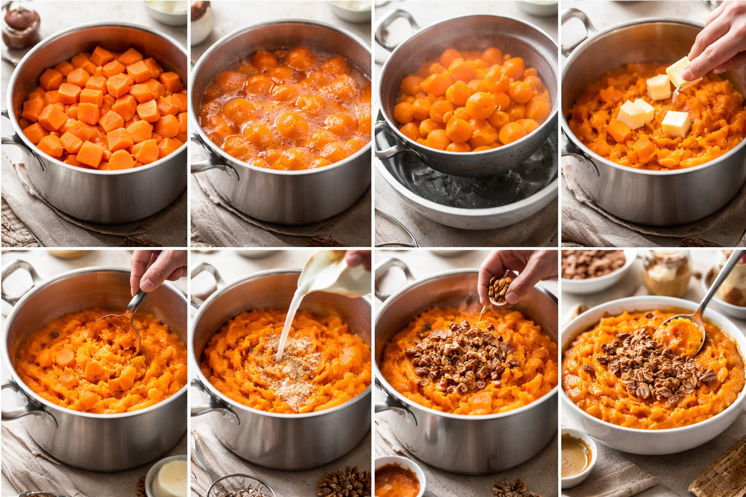 Deliciously Creamy Mashed Sweet Potatoes with Pecans Recipe