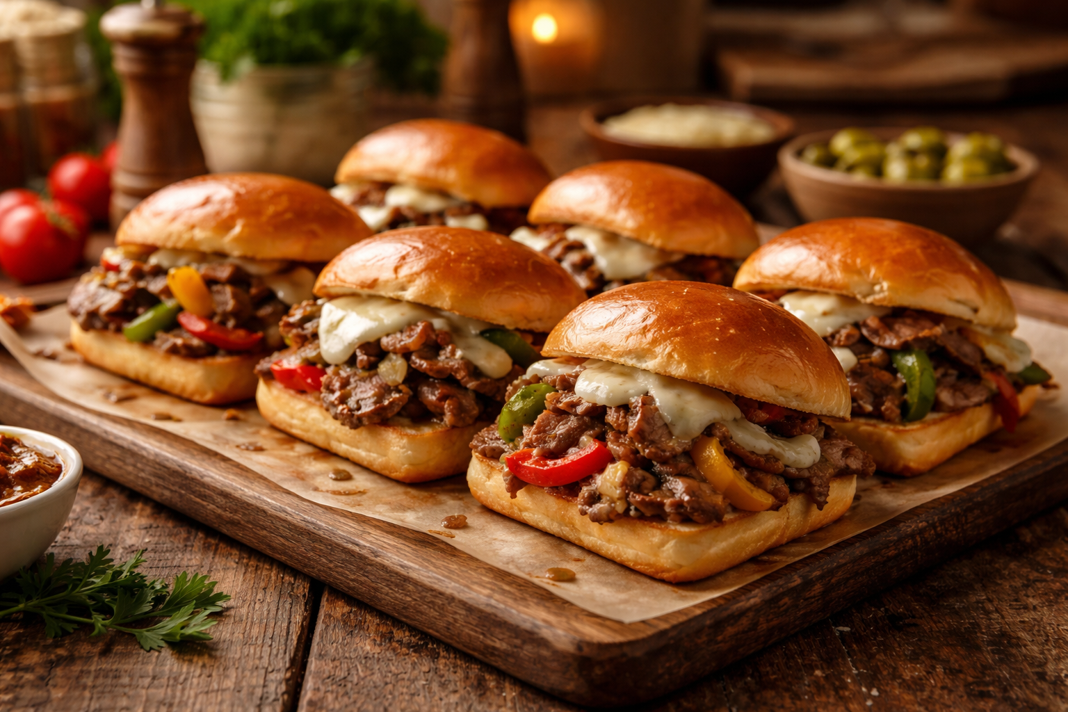 Philly Cheesesteak Sliders with Provolone