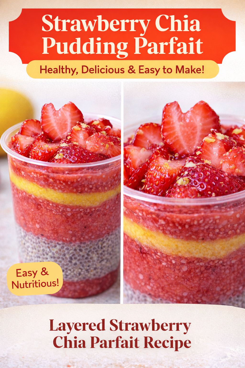 Small-Batch Strawberry Lemonade Chia Cups